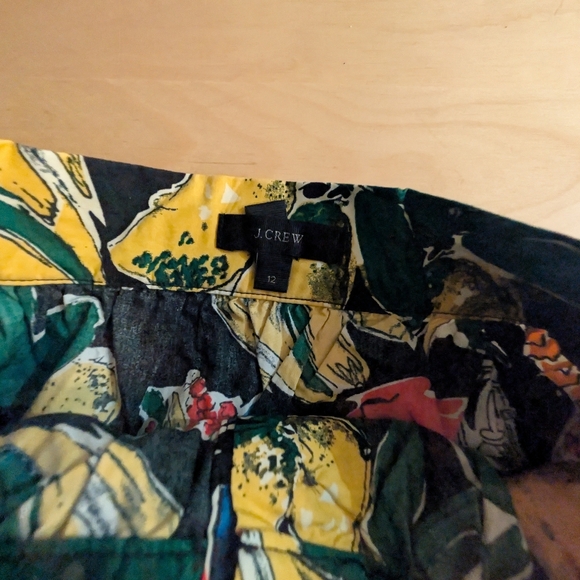 J. CREW multicolored postcard print button front a-line midi skirt 10 NWOT - Picture 4 of 6